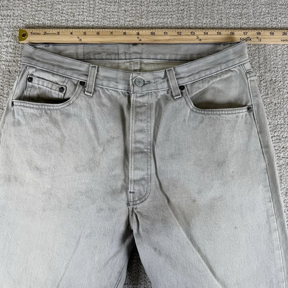 Vintage Levi's 501XX Men's 34x32 Original Fit Button Fly Gray Light Wash Jeans